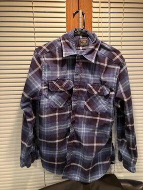 Jachs Men's Plaid Button-Down Shirt - Blue & Burgundy